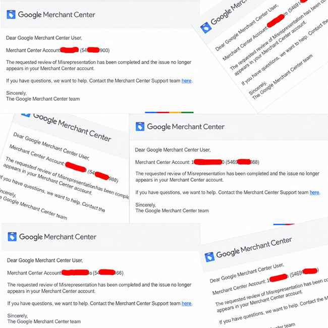 Google Merchant Center Misrepresentation Fix