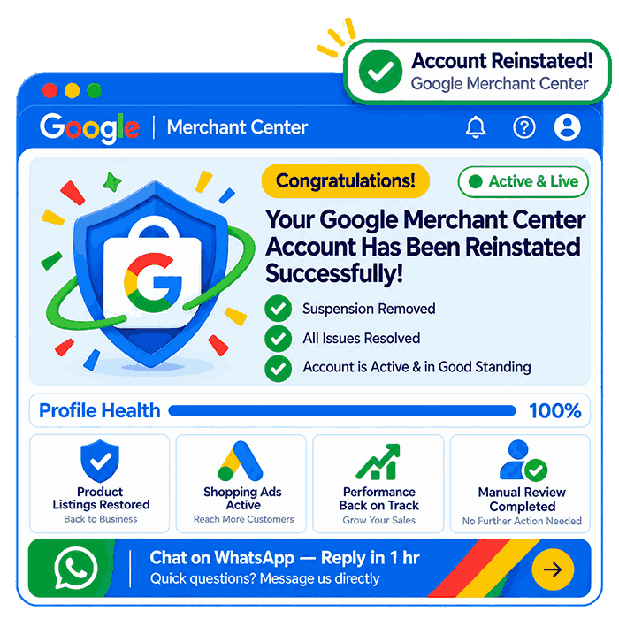 Google Merchant Center Misrepresentation Fix